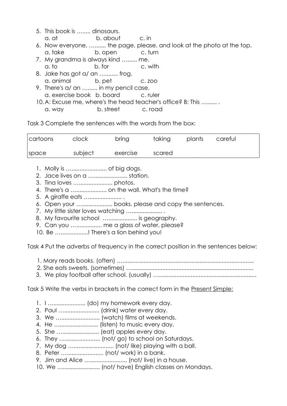 World quest 1 units 2 and 3 test