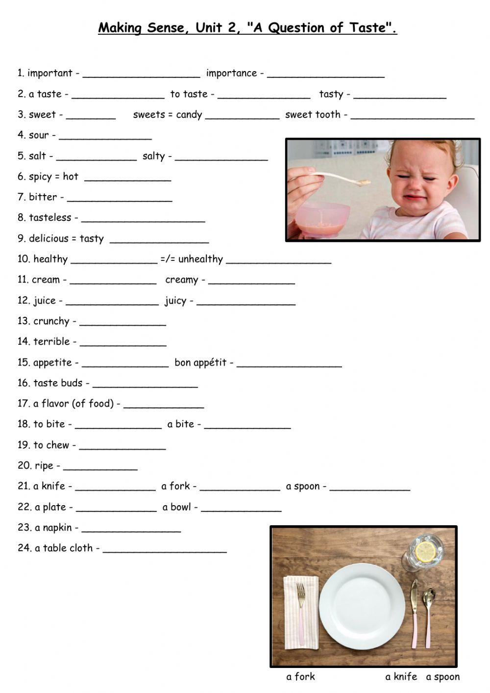 Making Sense Unit 2, A Question of Taste, Dina Shterengas