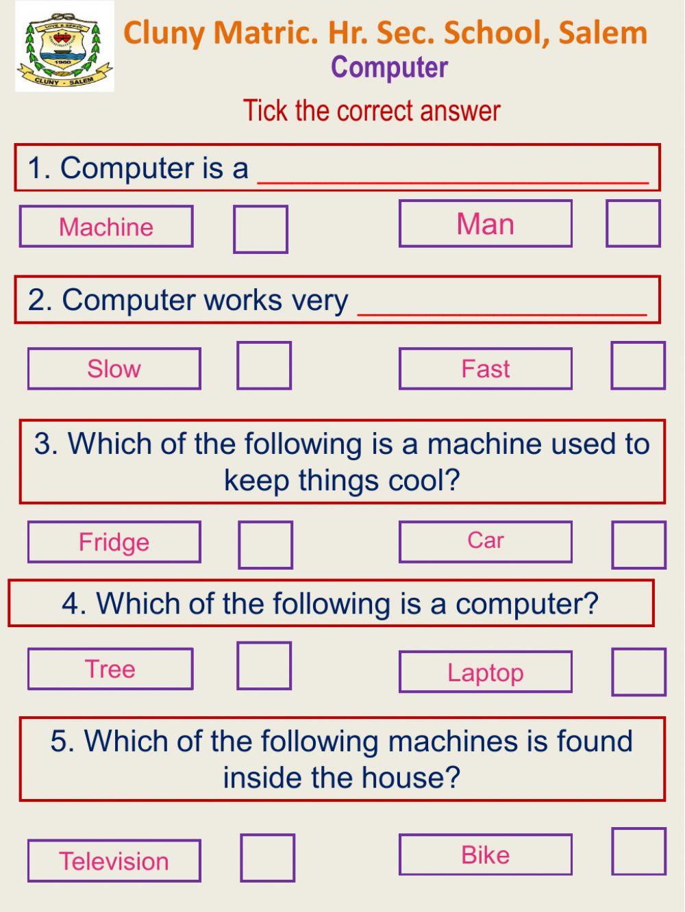 Class 1 to 4 Csci 2