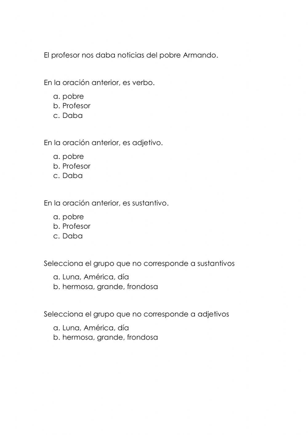 Actividad de comprensión