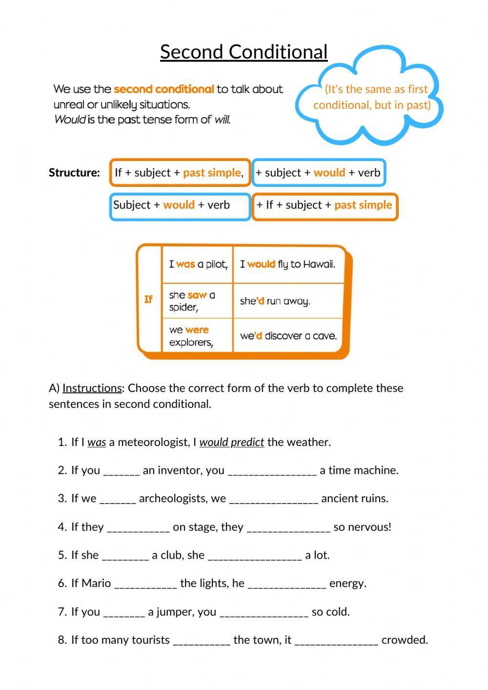 558332 Second Conditional Spuorro Liveworksheets 558332 Second Conditional Spuorro Liveworksheets