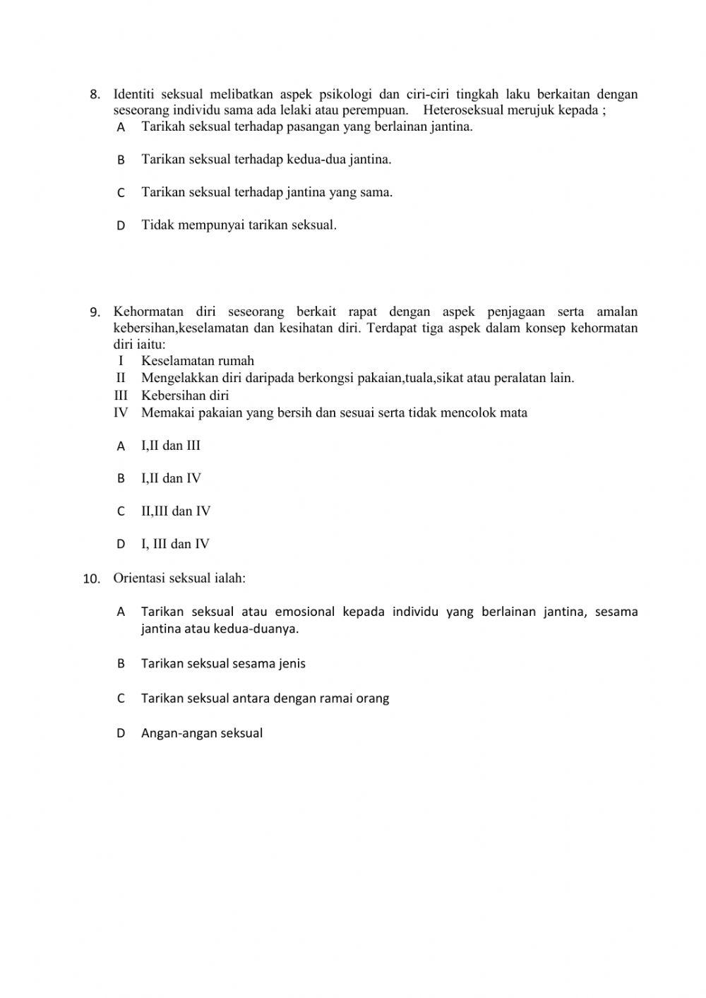 Soalan ulangkaji PJPK Tingkatan 2