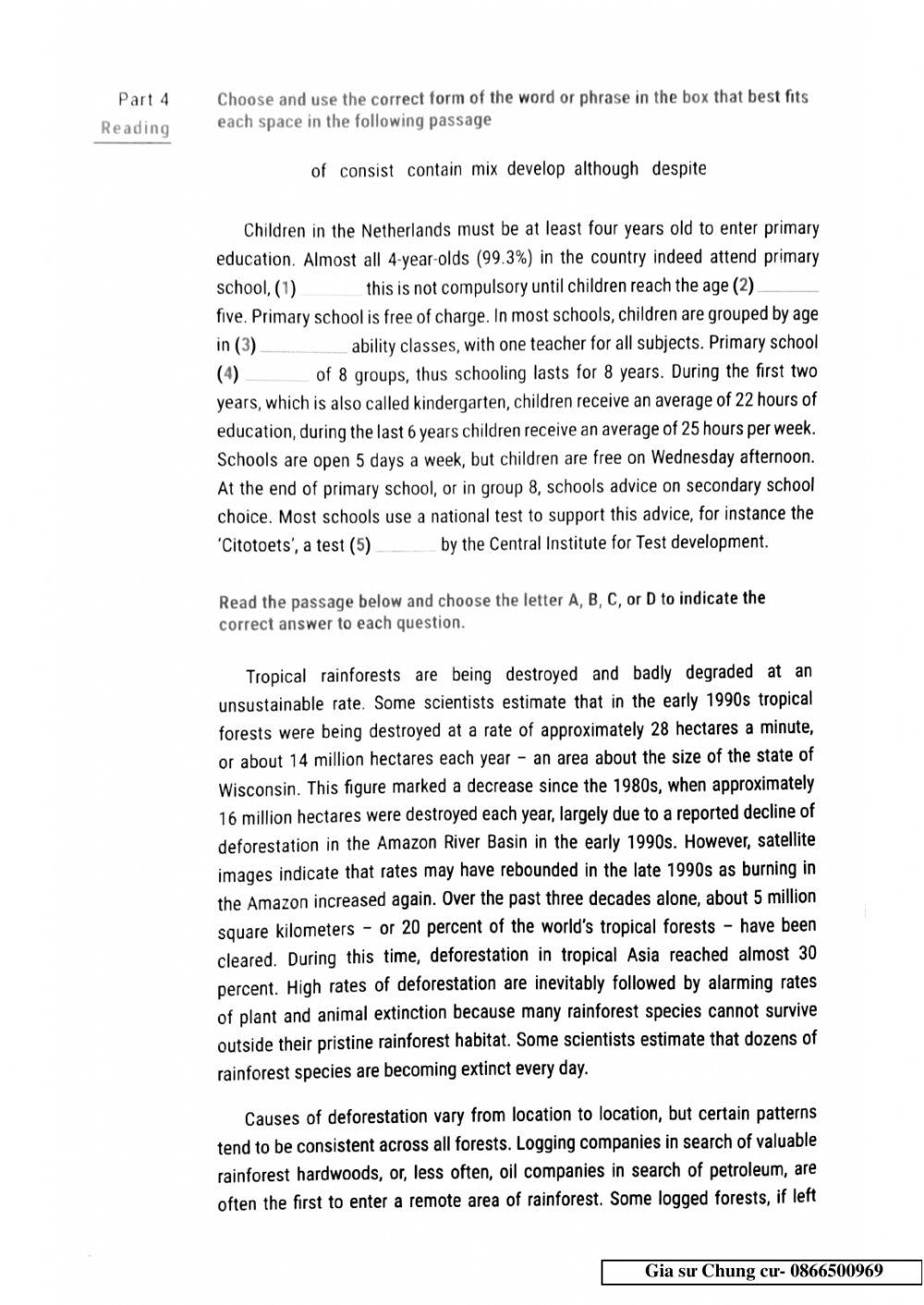 Lớp 11 - Kiểm tra 45 phút Unit 6,7,8