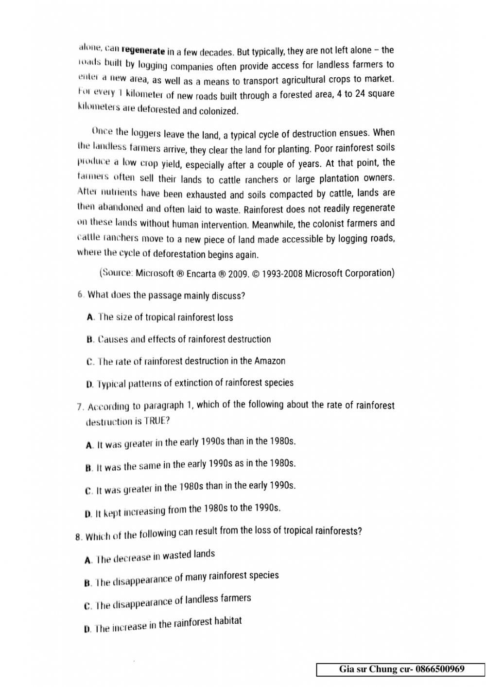 Lớp 11 - Kiểm tra 45 phút Unit 6,7,8