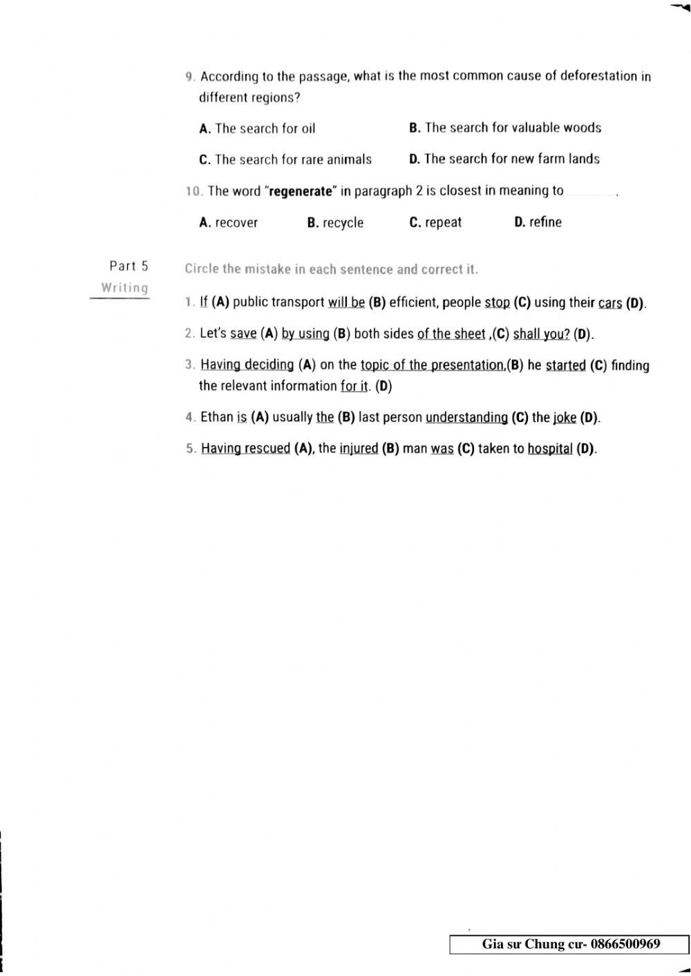 Lớp 11 - Kiểm tra 45 phút Unit 6,7,8