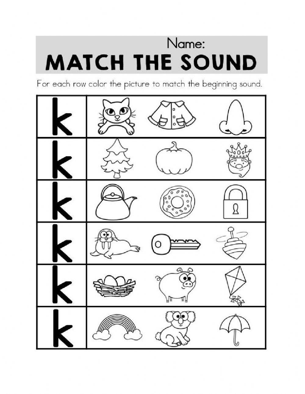 letter k sound Free Interactive Worksheets 6290088