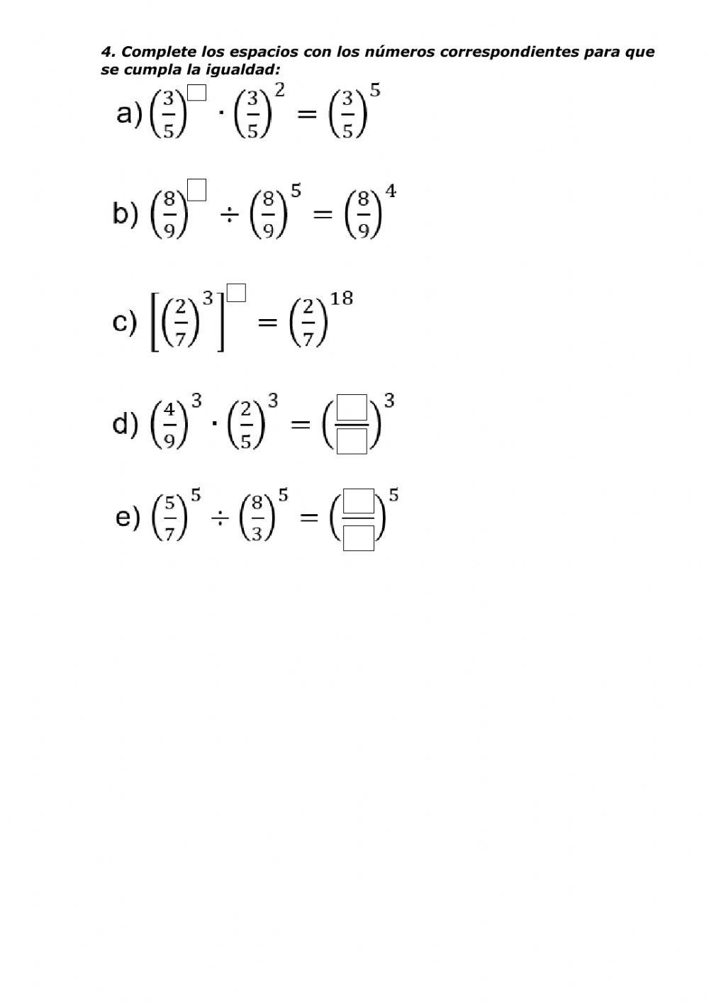 Potencias con N° Racionales