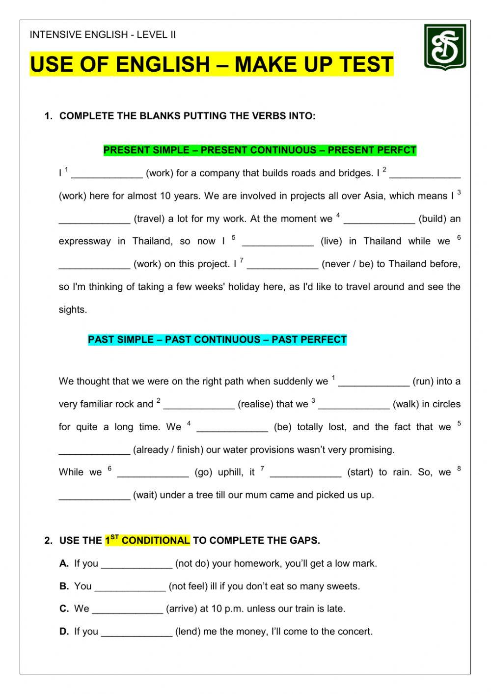 Final exam -USE OF ENGLISH