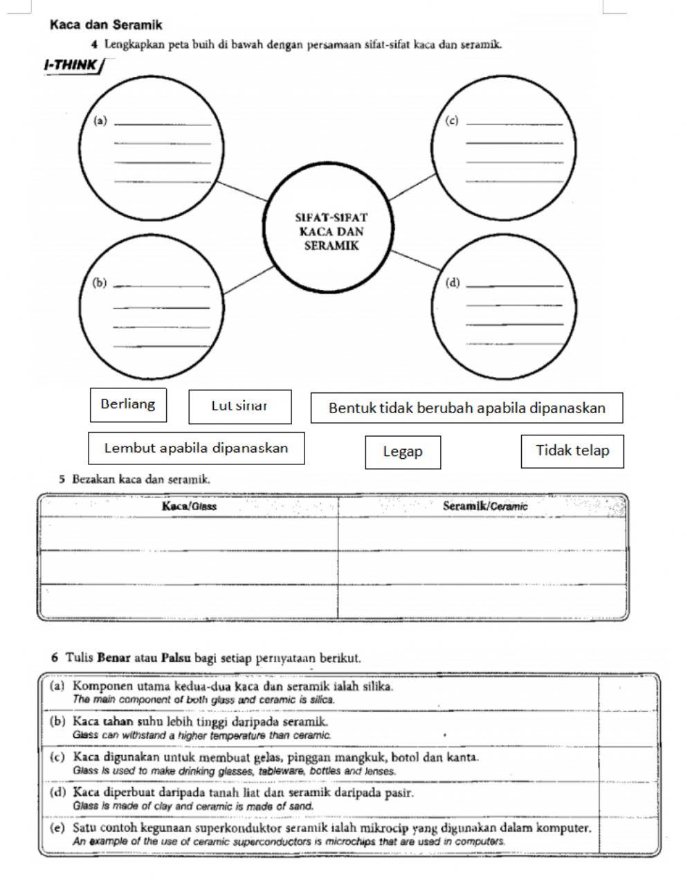 Menguji pemahaman -Kaca & Seramik-