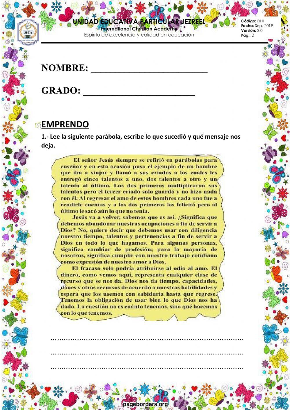 DHI - Evaluación II parcial I Quimestre