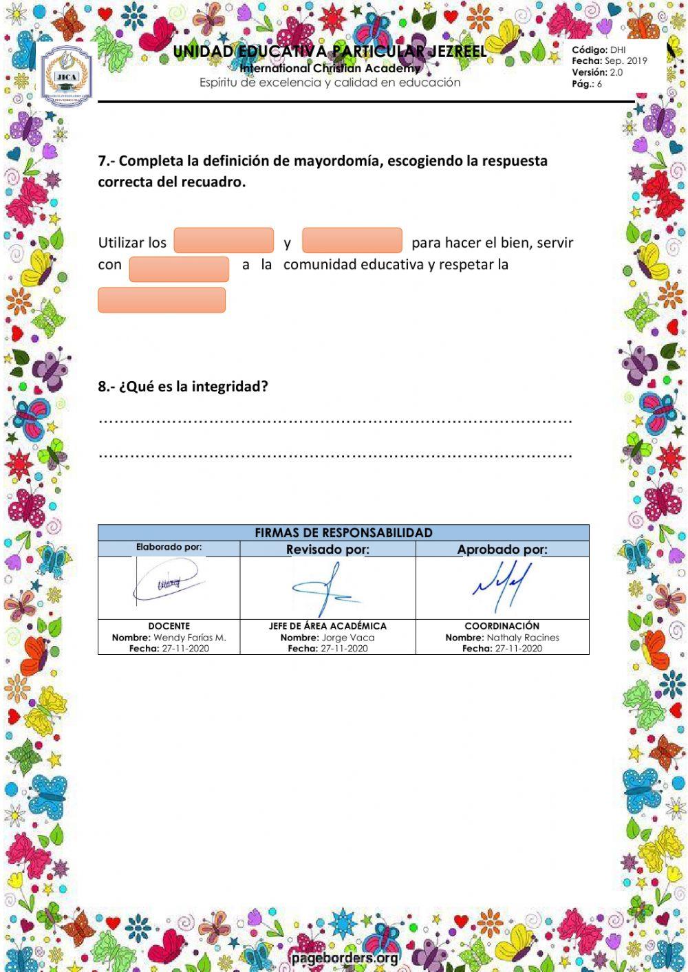DHI - Evaluación II parcial I Quimestre