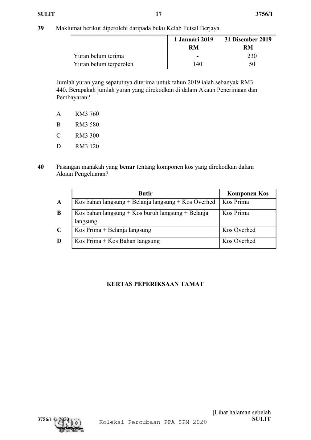 Kertas percubaan kulai