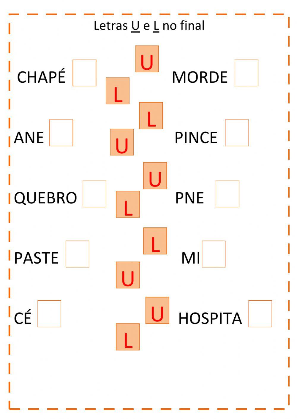 Letras l e u no final