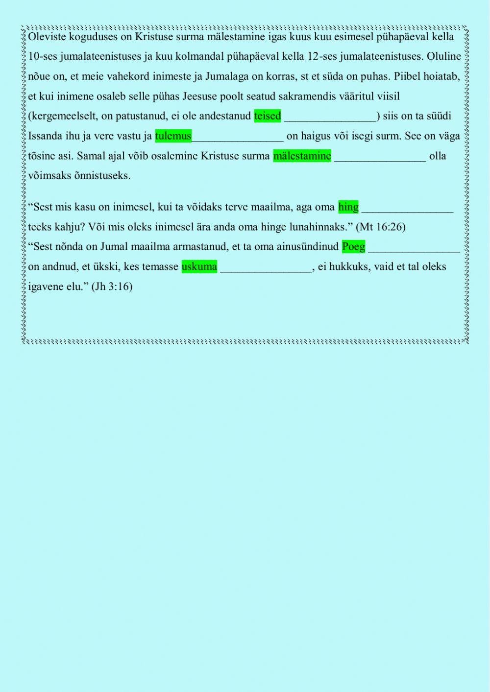 12.klass Millesse usud sina?