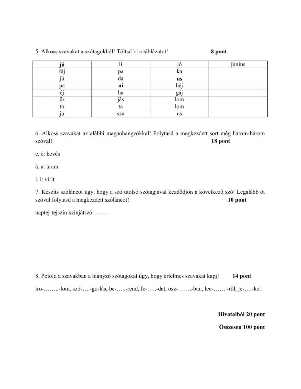 Betűrend és szótagolás