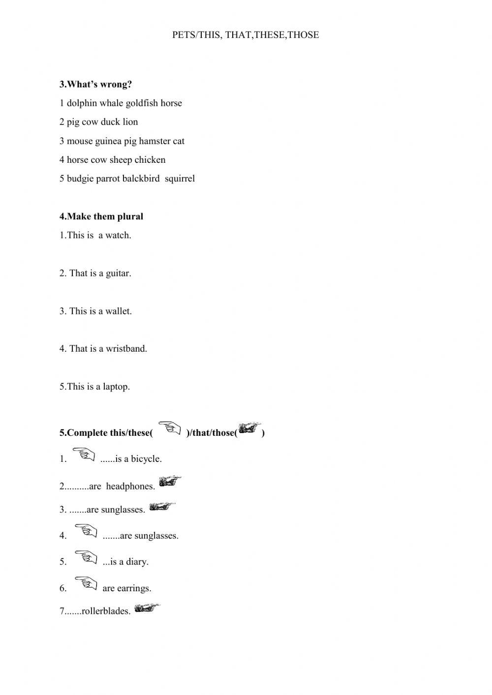 Pets and possessions