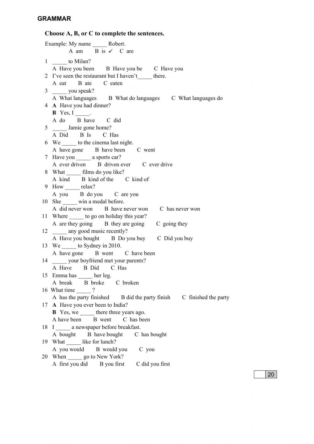 Present Perfect Simple - Past Simple