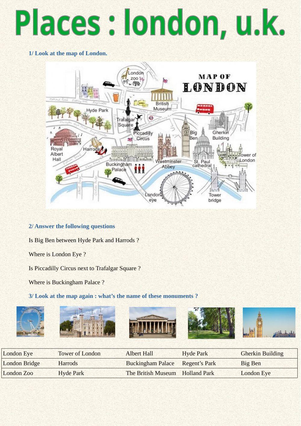 A map of london A map of london