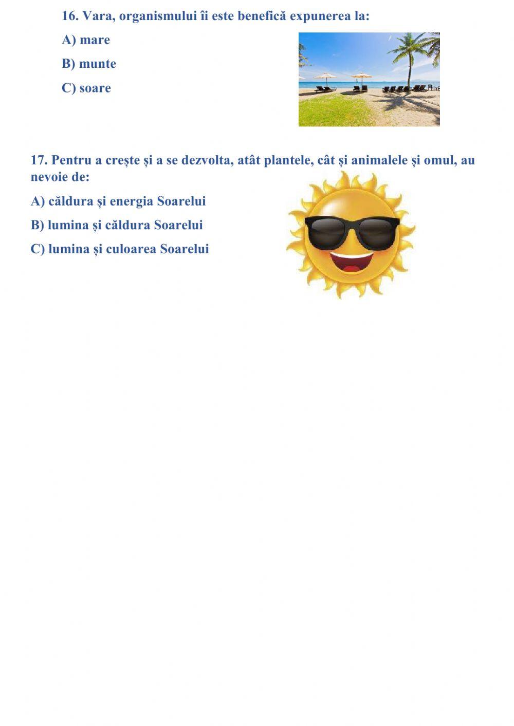 Soarele-sursă de lumină și căldură