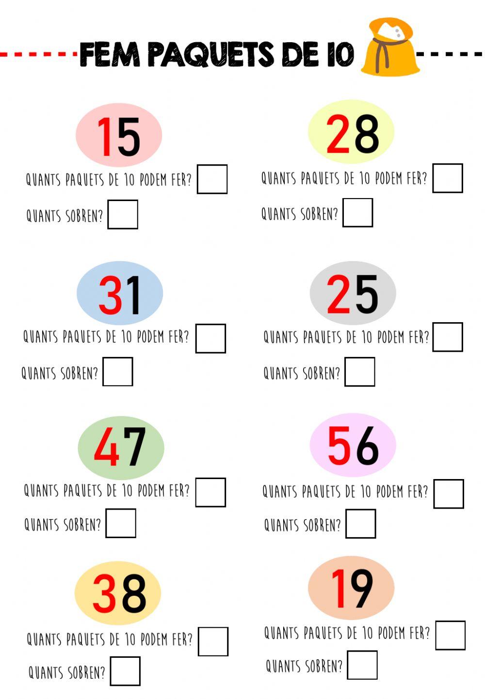 Fem paquets de 10
