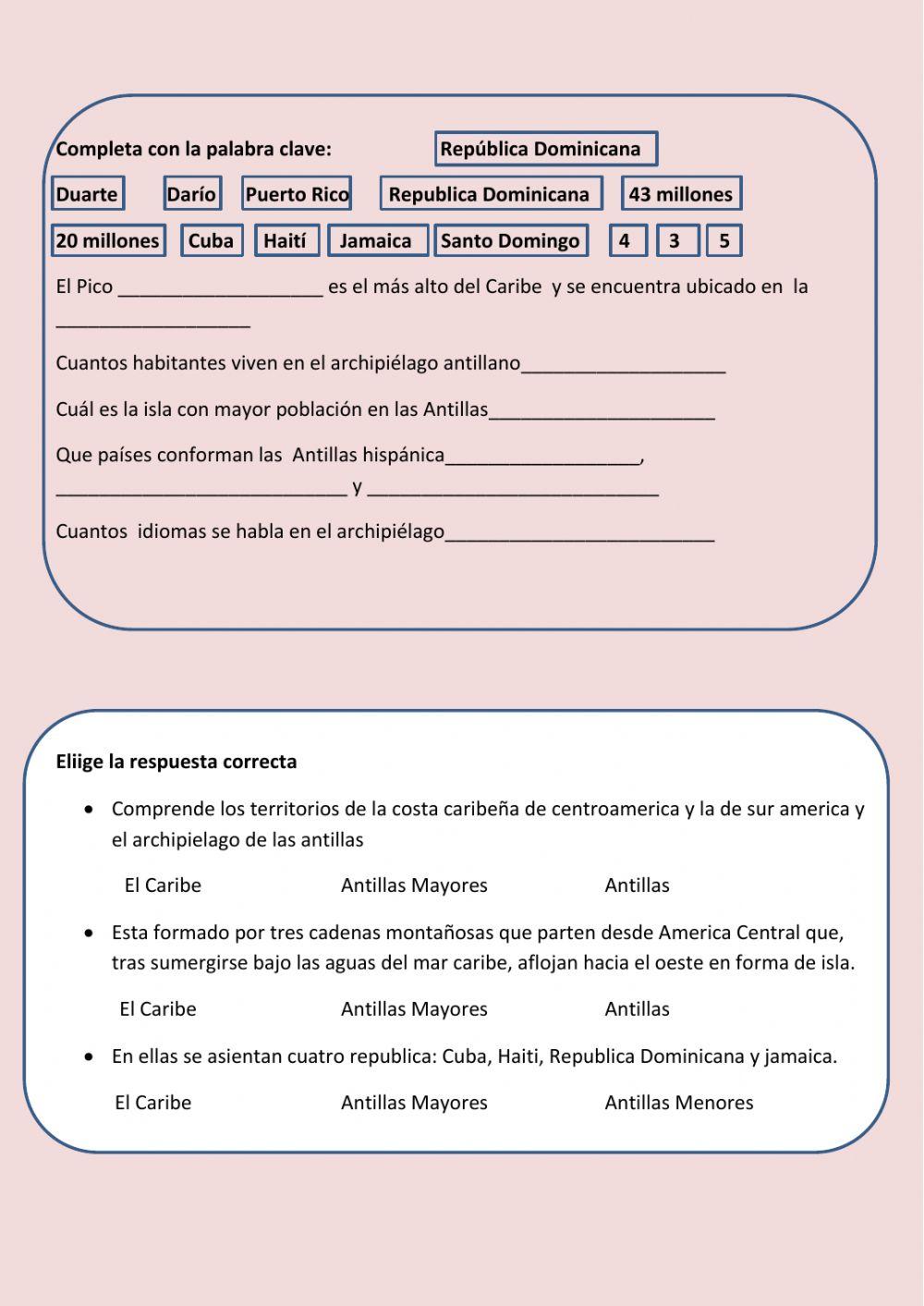 El Caribe y las antillas