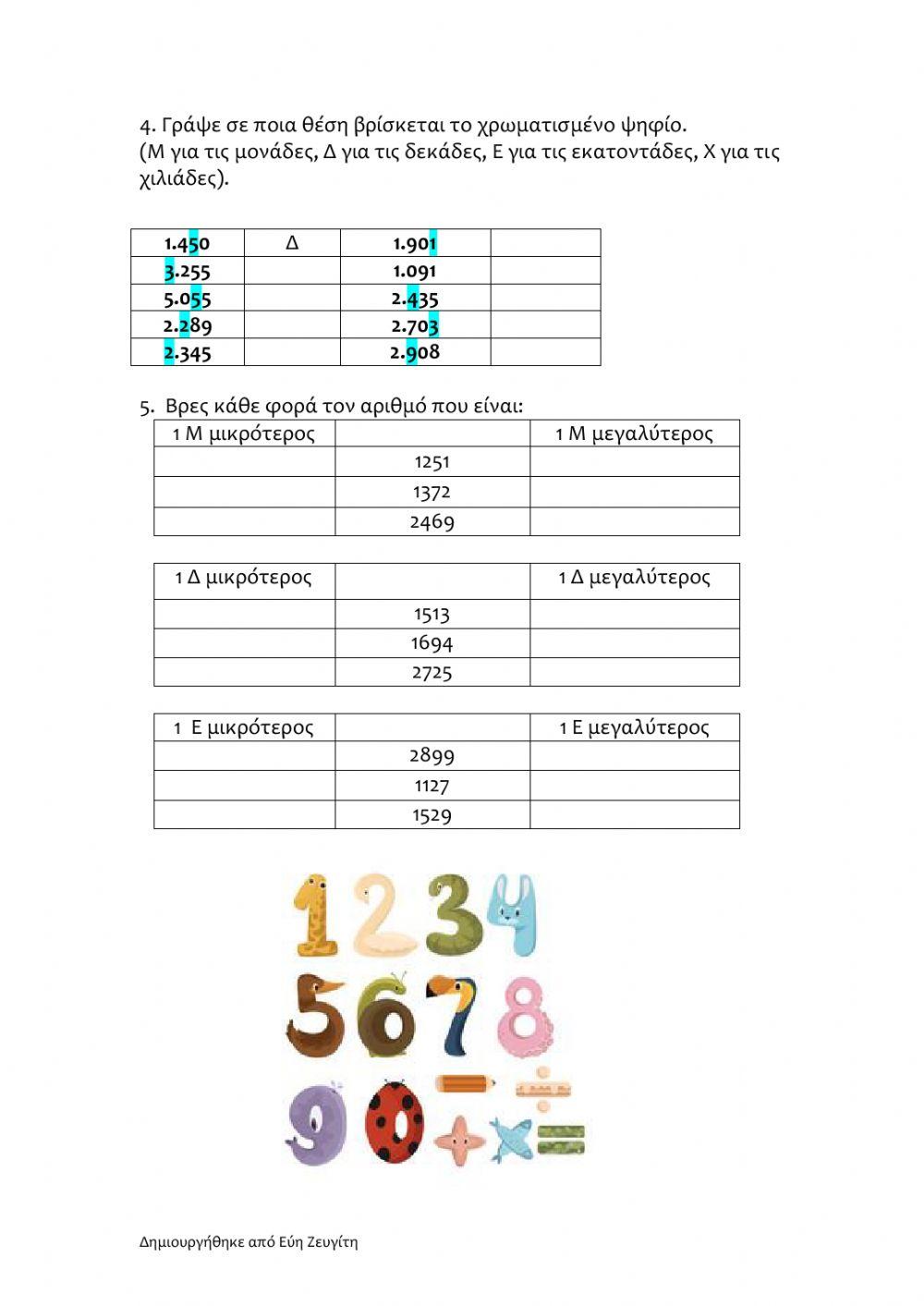 Οι αριθμοί μέχρι το 3.000 (Ι)