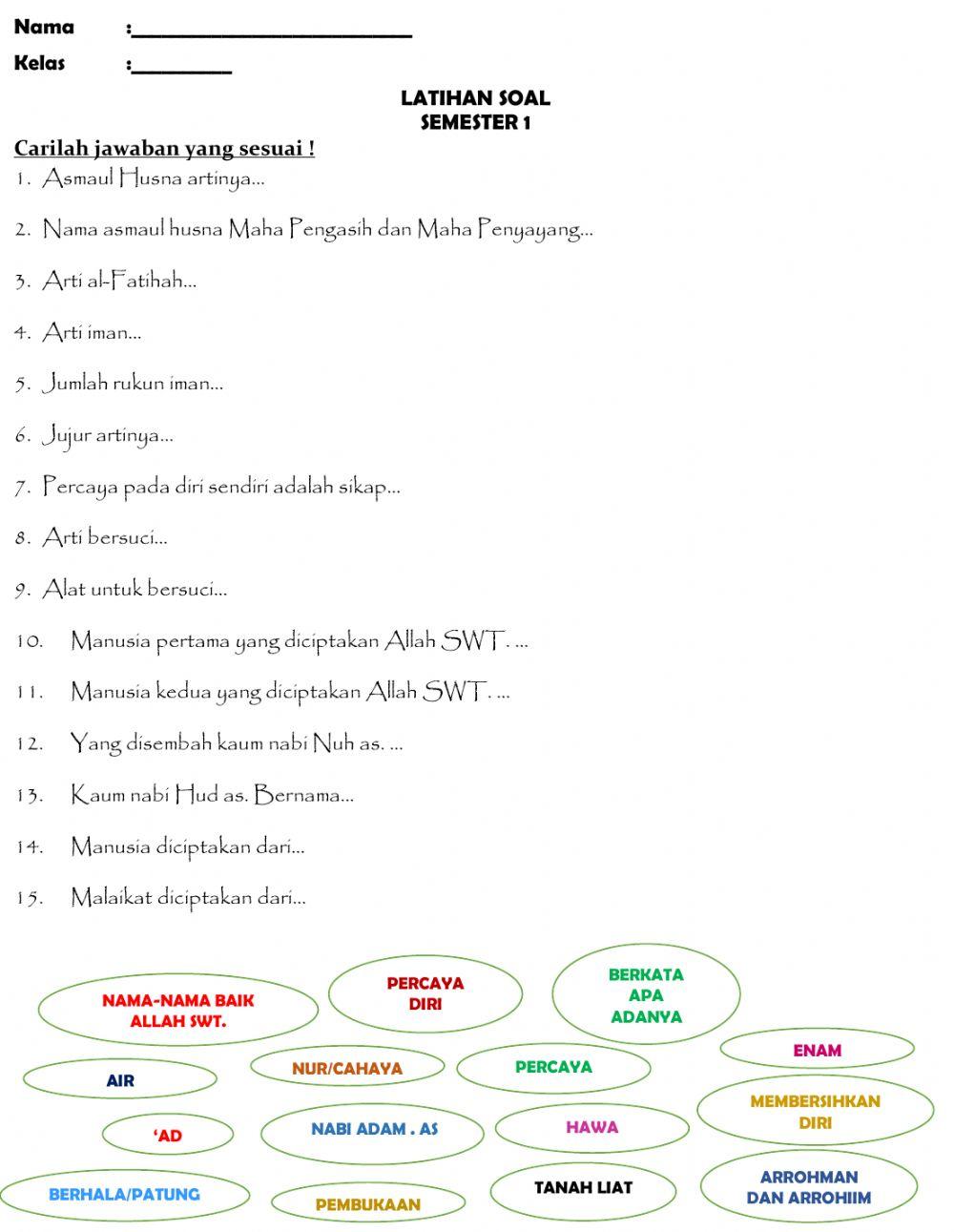 Latihan Soal Semester 1