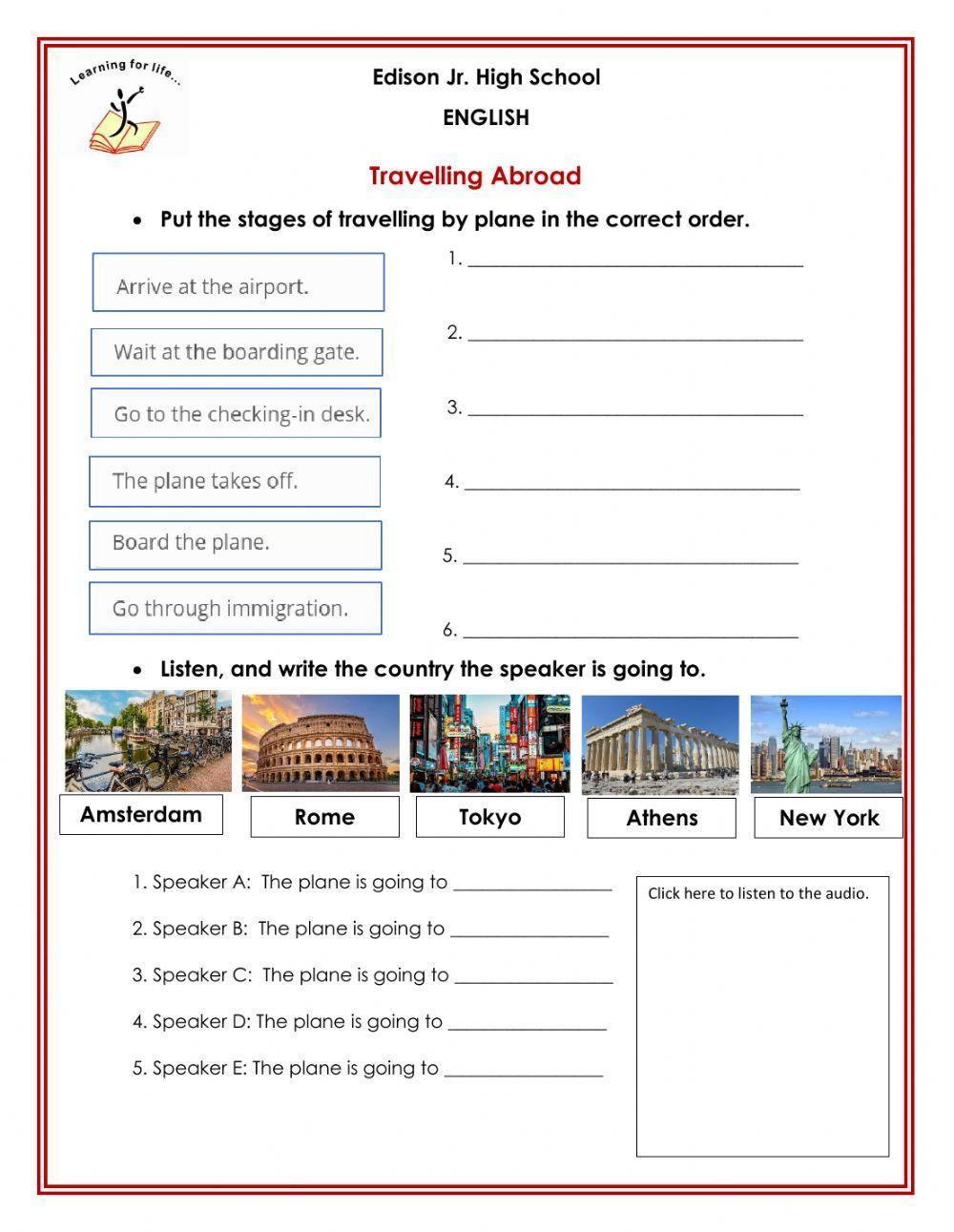 Travelling Abroad (Listening) Worksheet Live Worksheets 58% OFF Travelling Abroad (Listening) Worksheet Live Worksheets 58% OFF