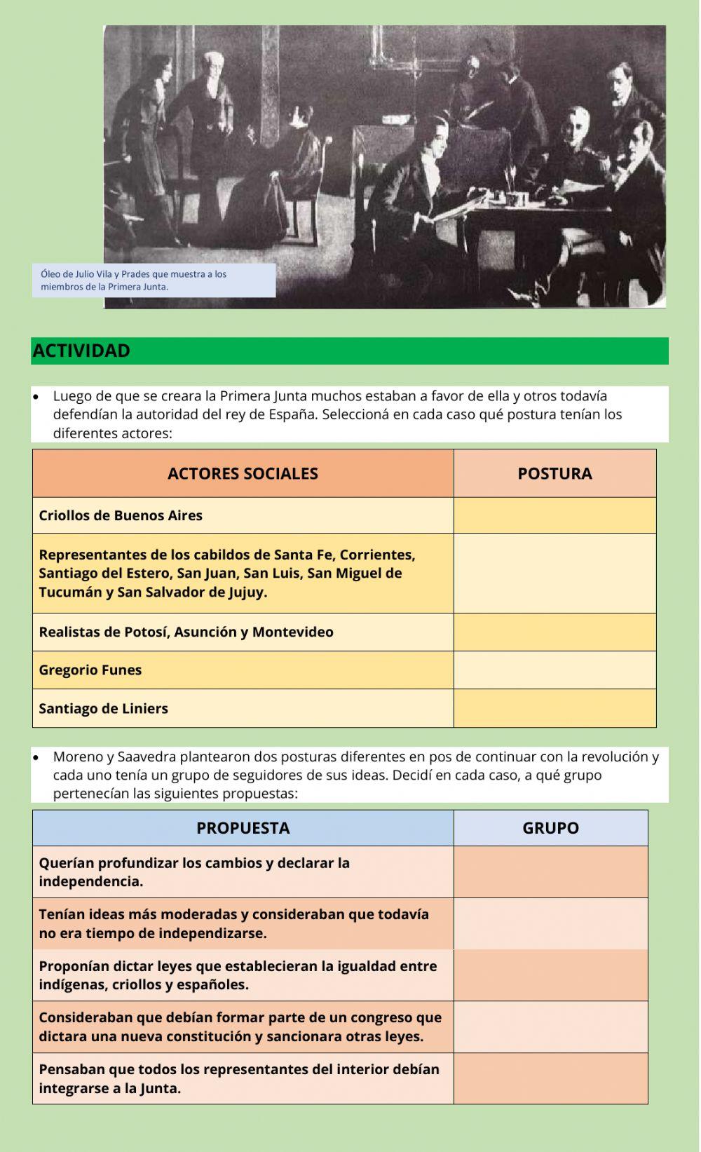 Los primeros intentos de organización criolla