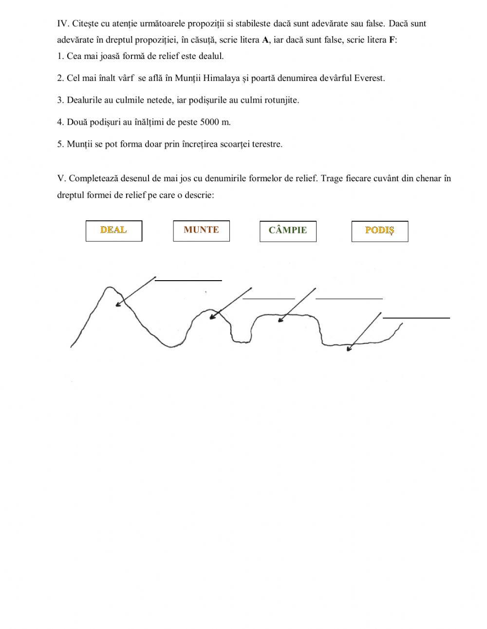 Structura interna a Pamantului, roci si minerale, relief