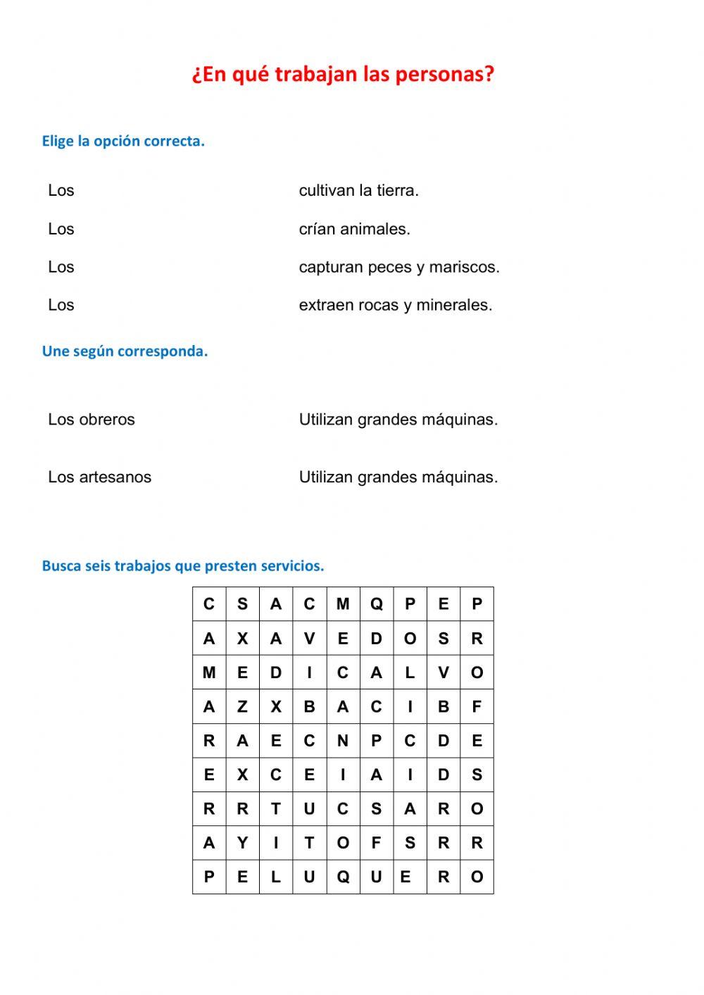 ¿En qué trabajan las personas?