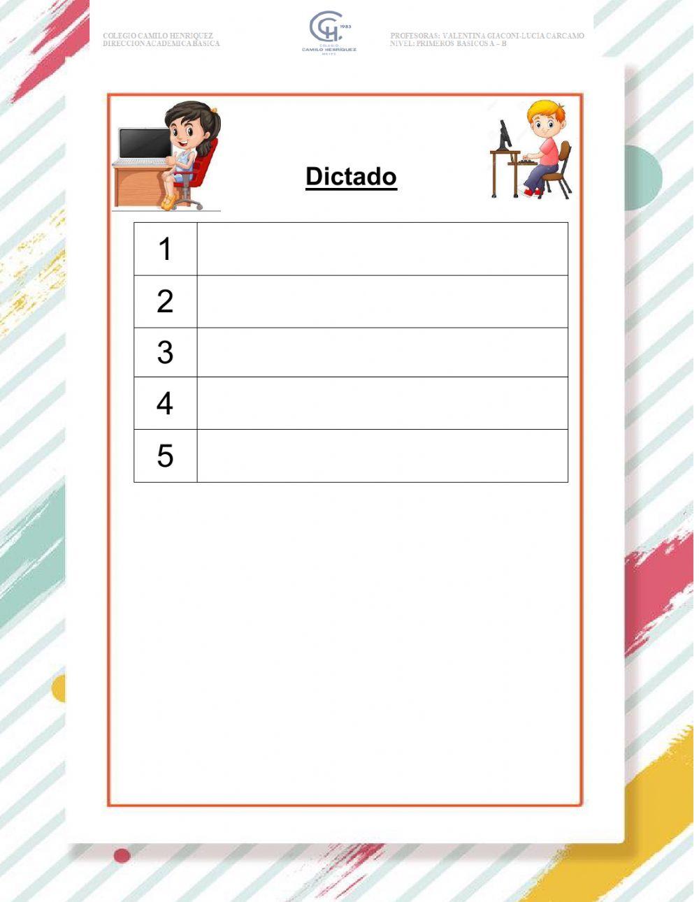 Dictado grupos consonánticos