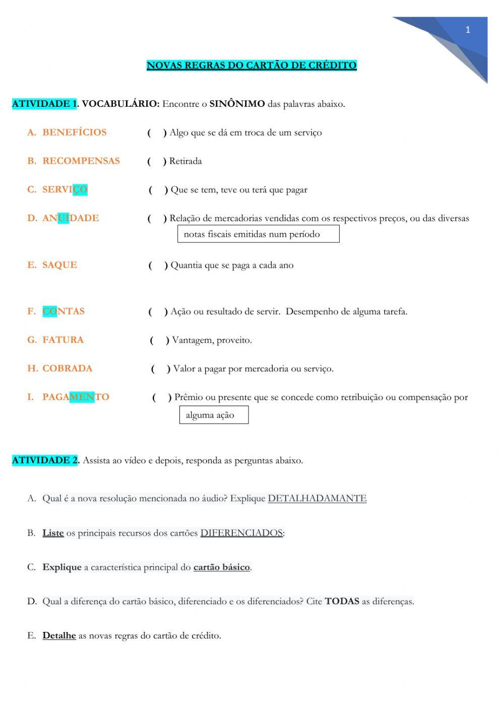 Novas regras do cartão de crédito