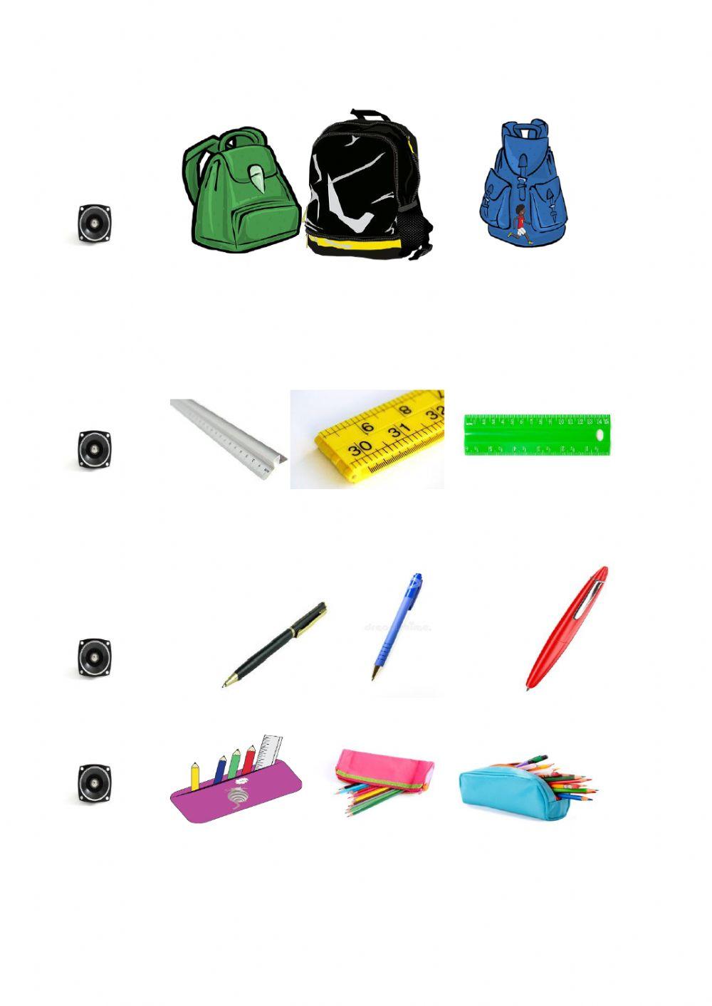 School objects-colours