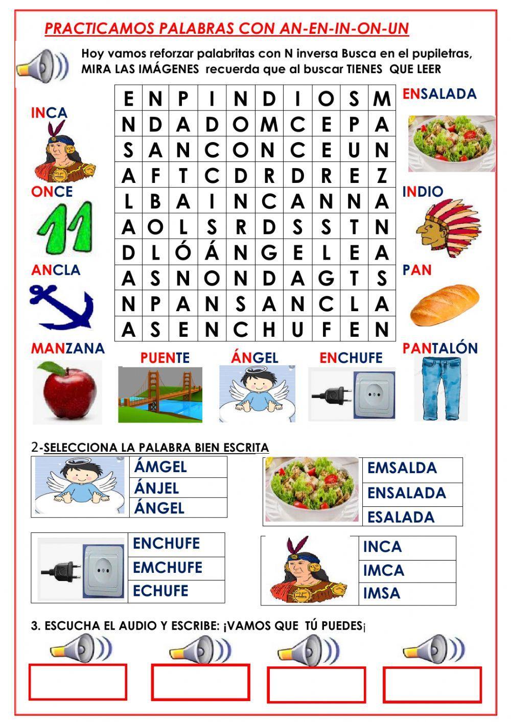 Palabras con N inversa