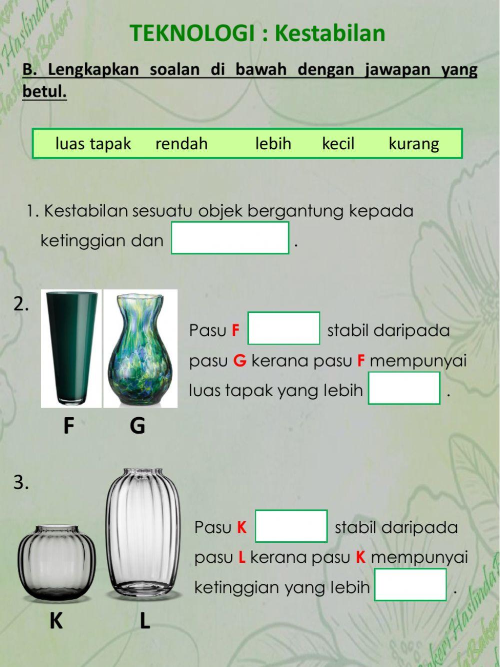 Sains Tahun 5 : Teknologi - Kestabilan
