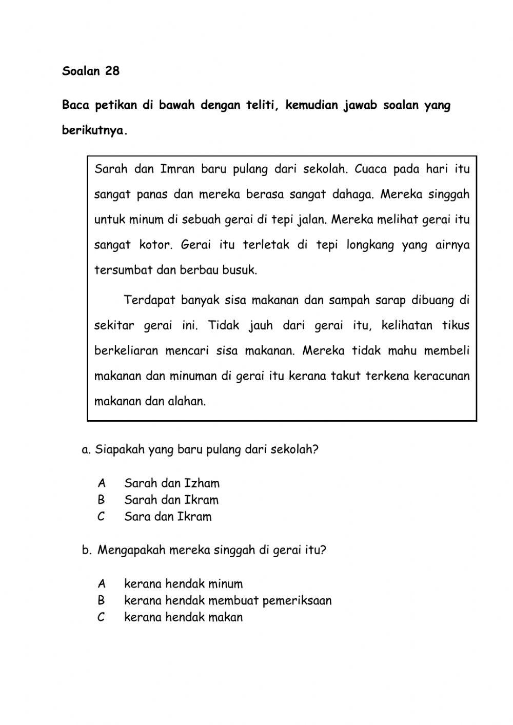 Ujian Penilaian Bahasa Melayu (Bahagian B)