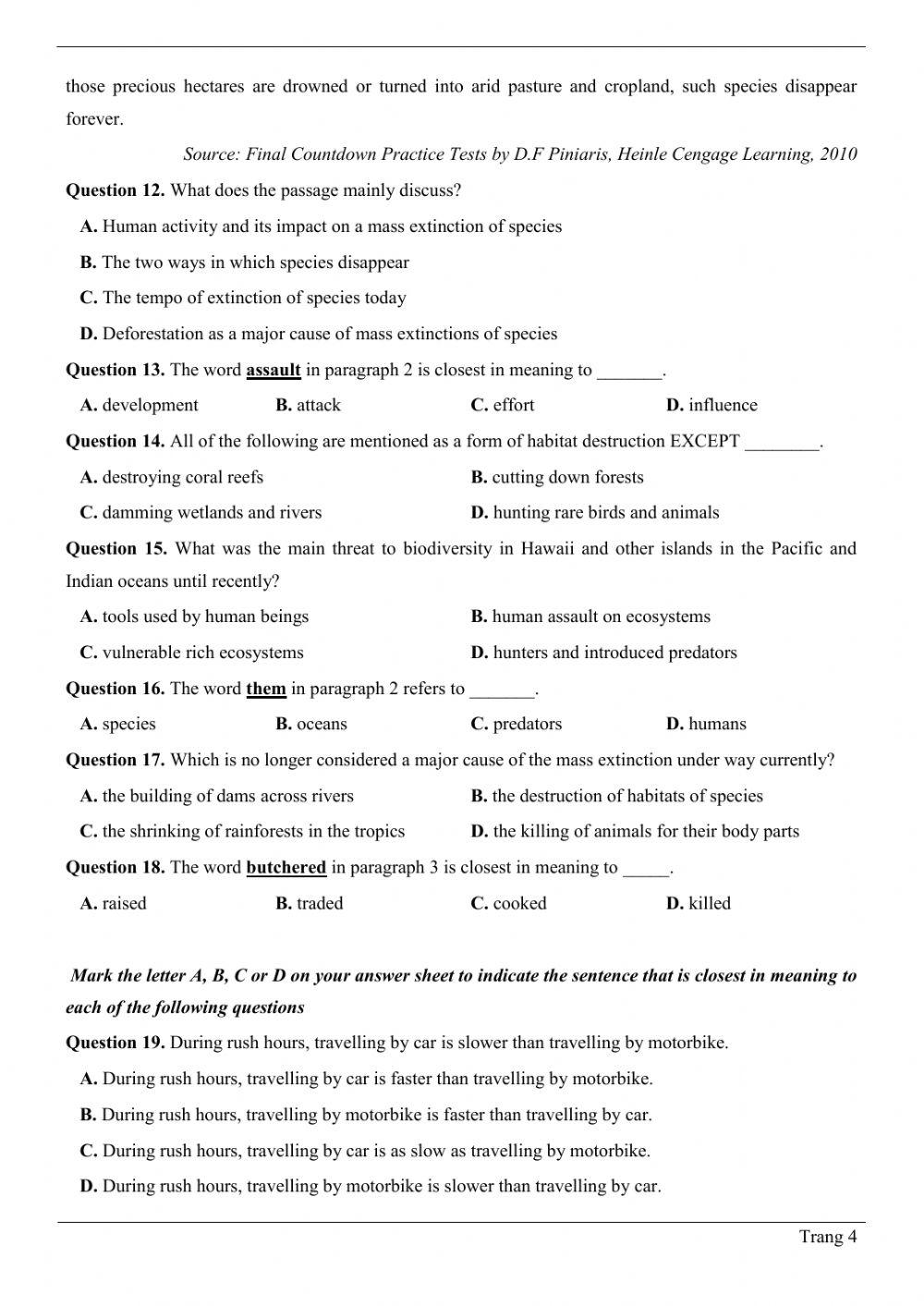 Đề thi thử THPT QG số 03