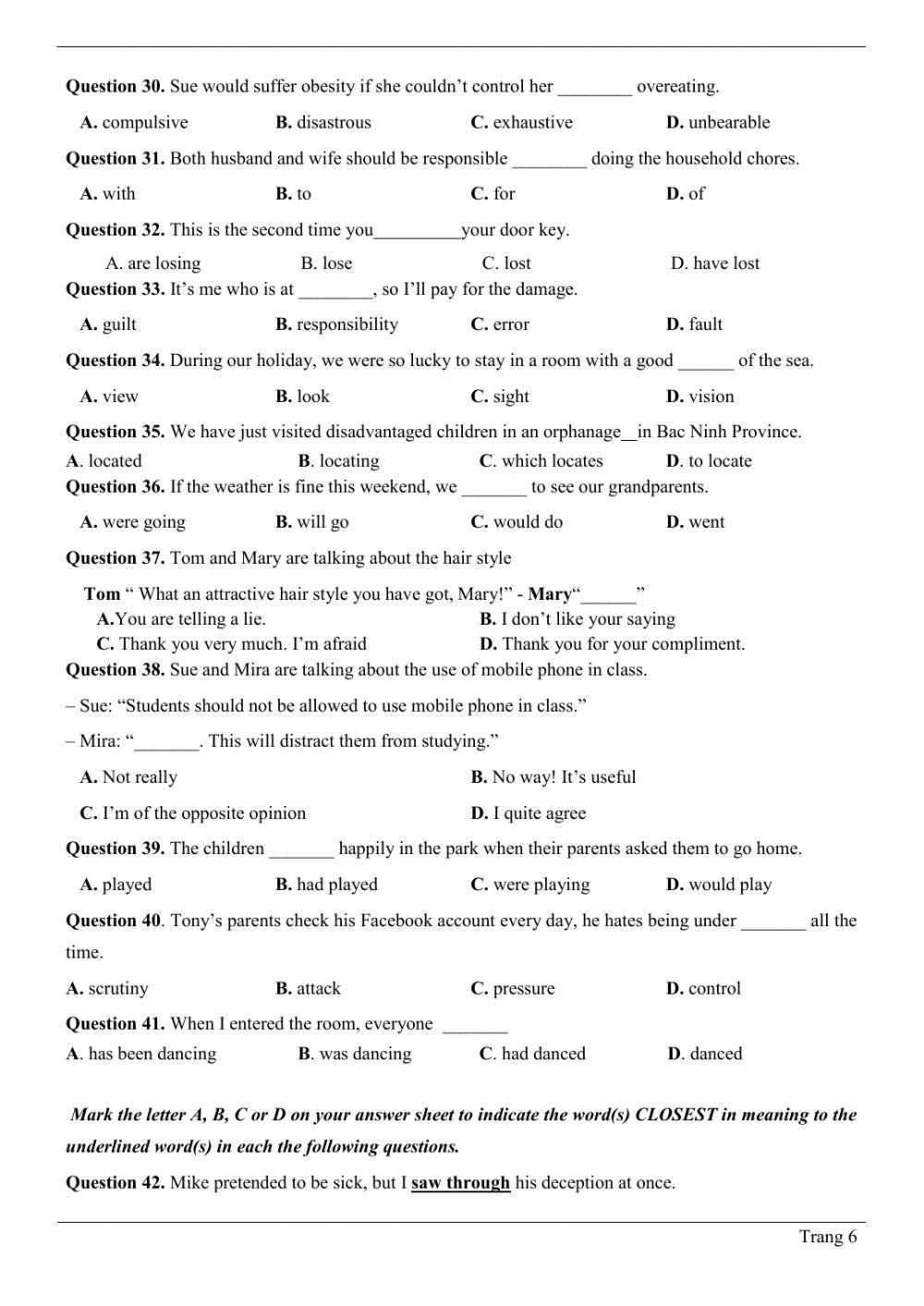 Đề thi thử THPT QG số 03