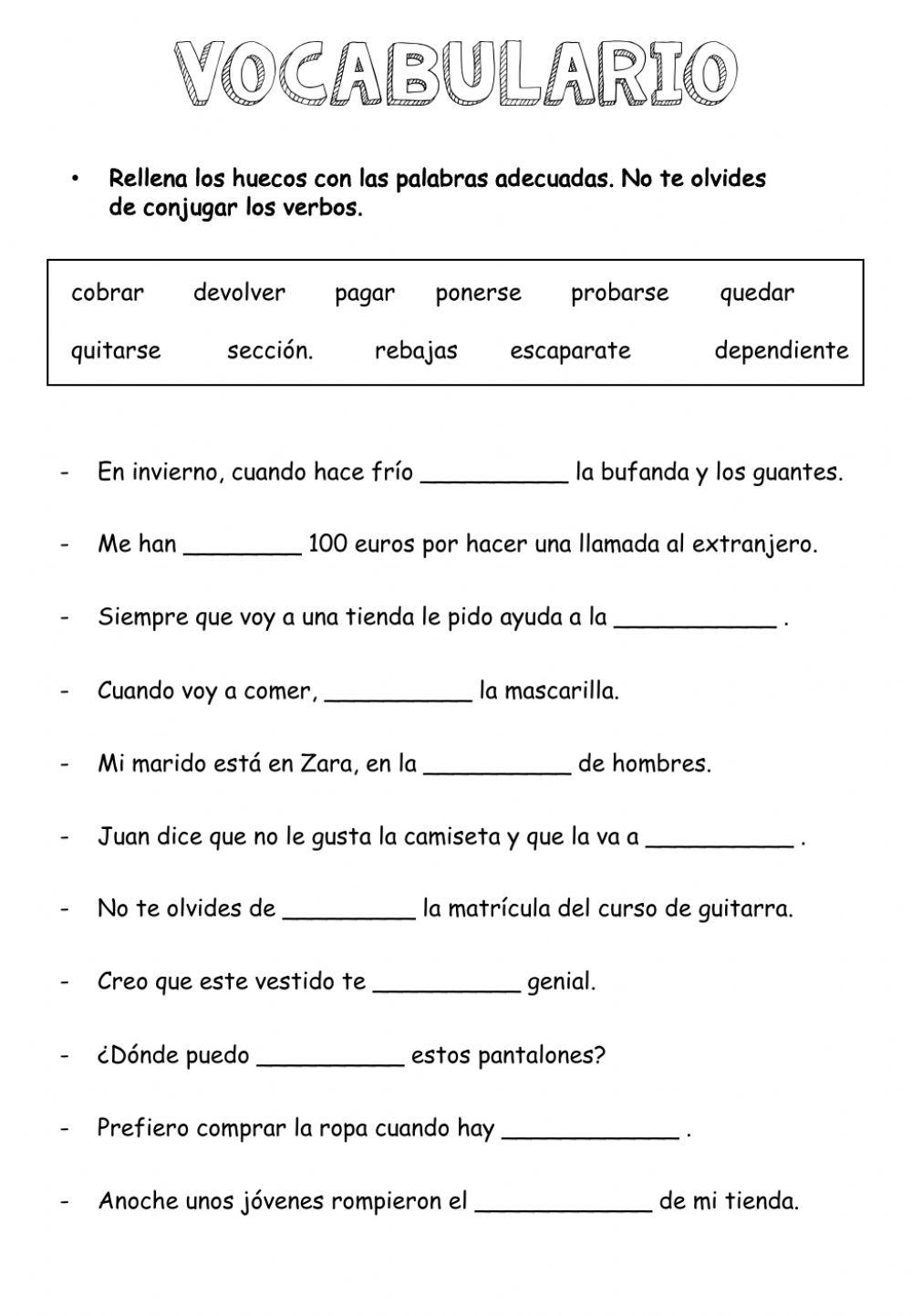 Vocabulario. Parte 1
