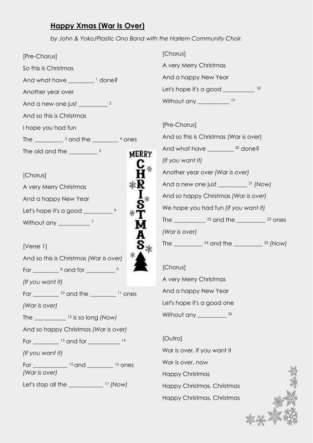 Happy Christmas - John Lennon