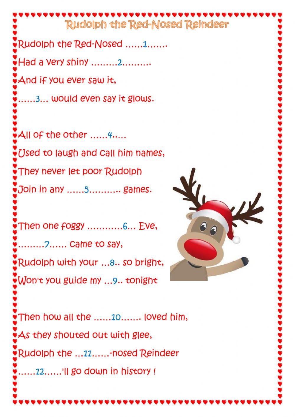 Rudolf The Rednosed Reindeer Lyrics