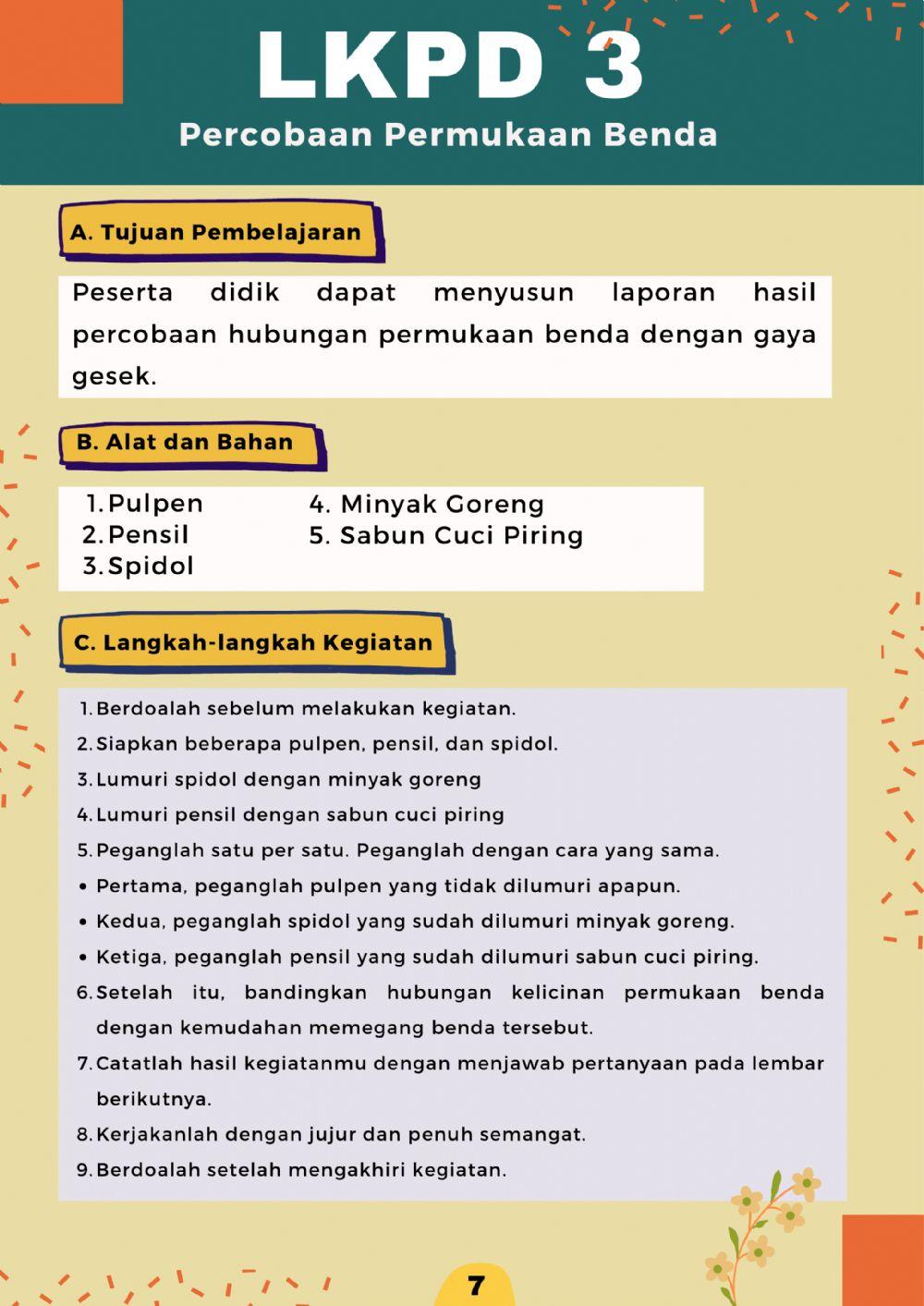 LKPD Tema 7 Subtema 3 Pembelajaran 2