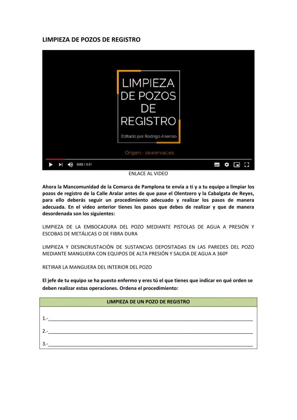 Limpieza de un pozo de registro