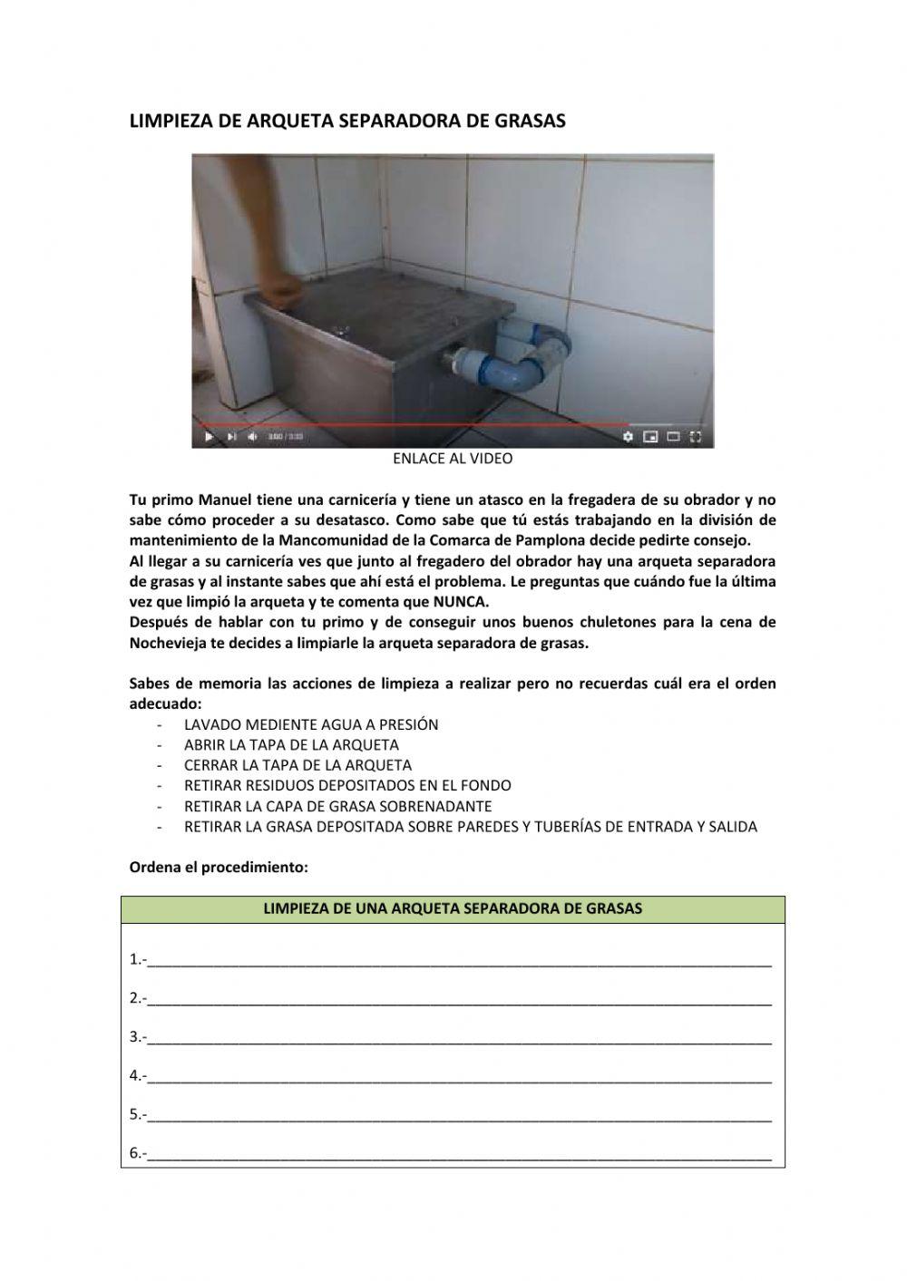 Limpieza de arqueta separadora de grasas