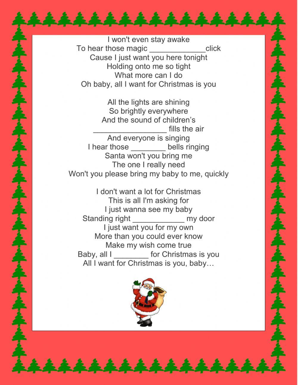 All I Want for Christmas - listening exercise