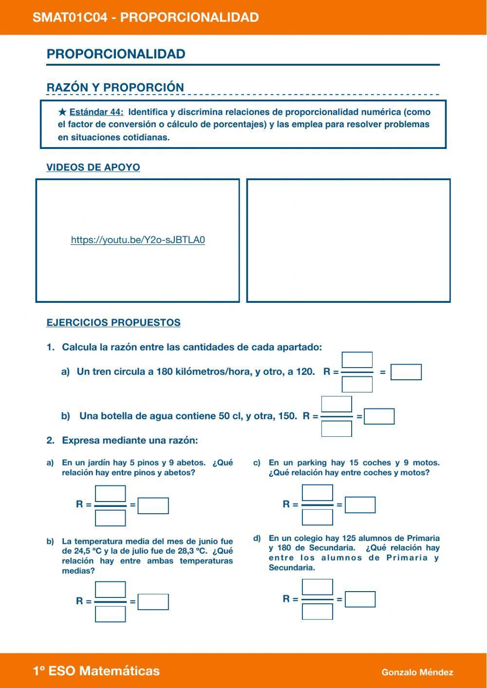 Razón y proporción 1