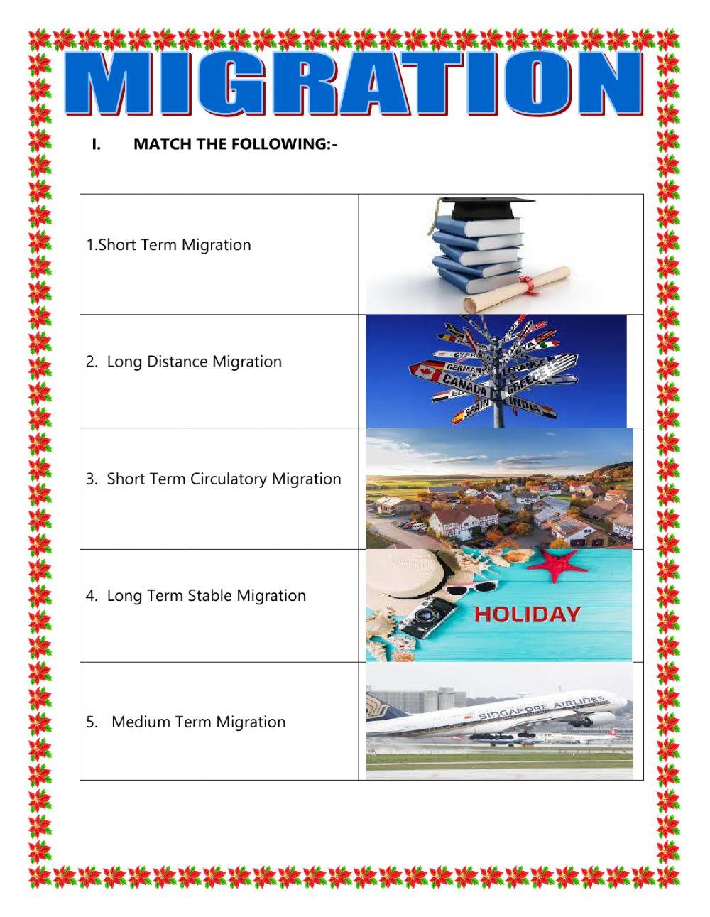Migration online activity live worksheets