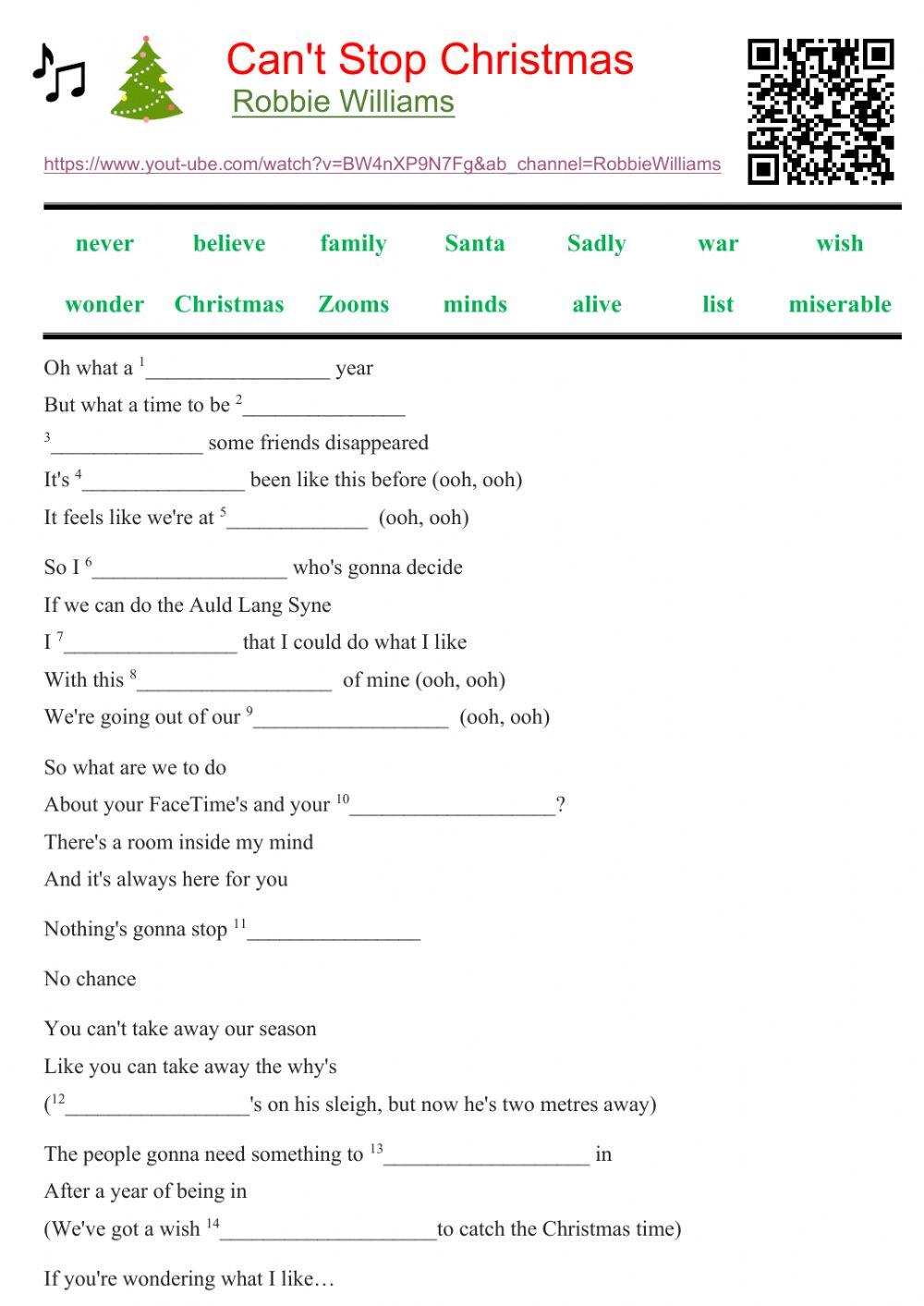 Can't Stop Christmas lyrics