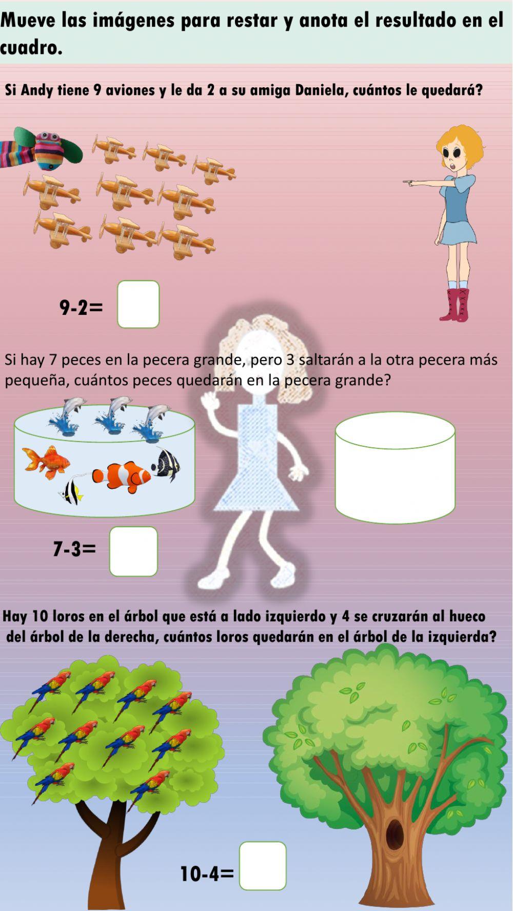 Mueve las imágenes y resta